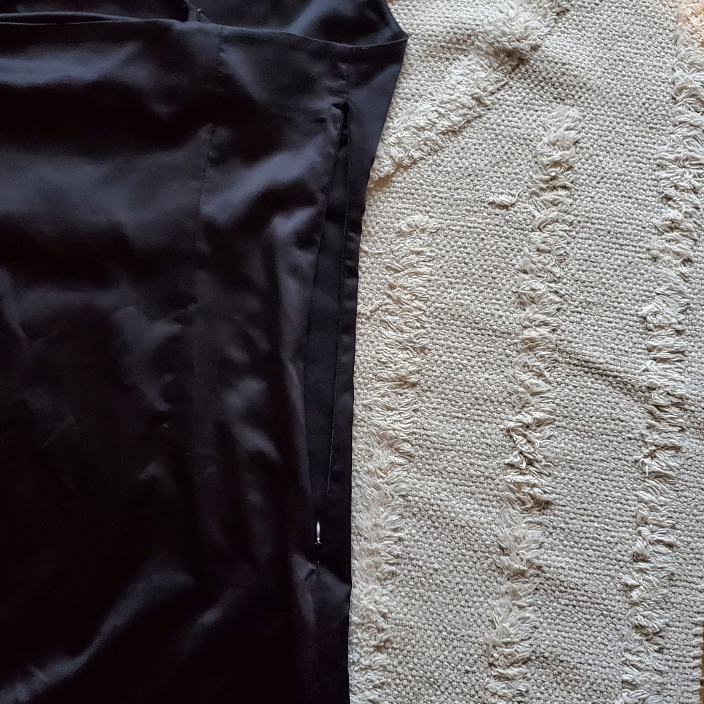 3/20$ - TWIK BLACK SATIN MINI DRESS SIZE M - Picture 5 of 5